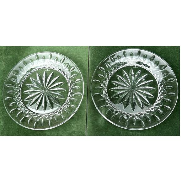Waterford Crystal Rare Lismore 8-inch Accent Plates Excellent-Set of 2 - Picture 1 of 9